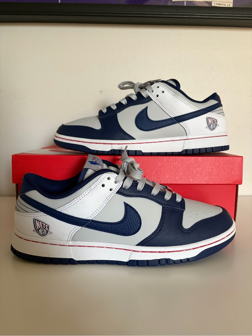 Nike Dunk Low EMB NBA 75th Anniversary Brooklyn Nets, Used (Size US Men’s 9.5)